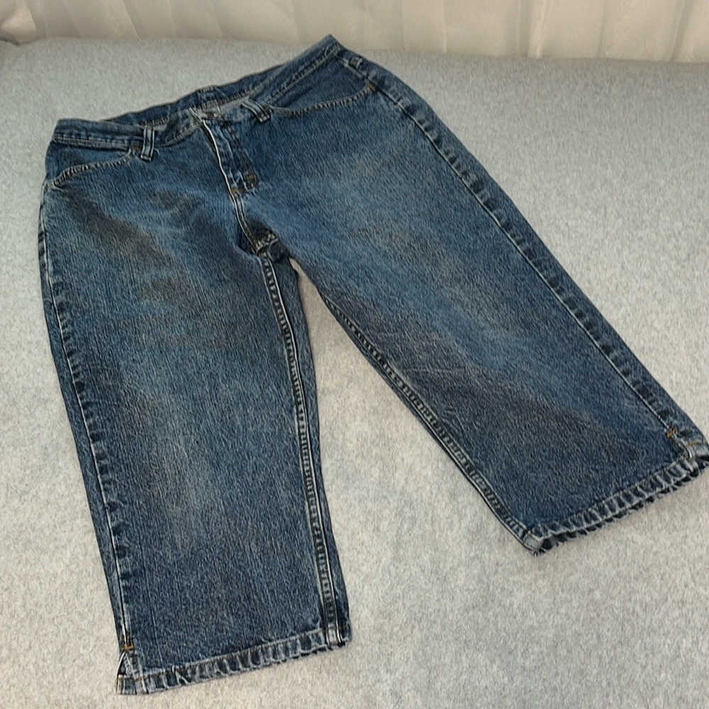 Vintage Y2K Riders Cropped Capri Jeans Size 12 Relaxed Fit Coastal Grunge